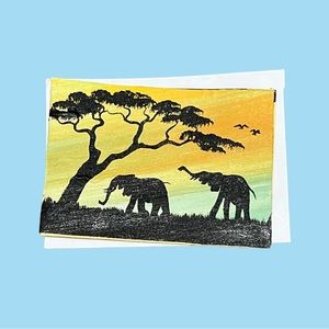 Hand painted card from Uganda Africa